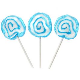 Hypno Pops Petite Swirl Lollipops – 100 Piece Bag (Blue)