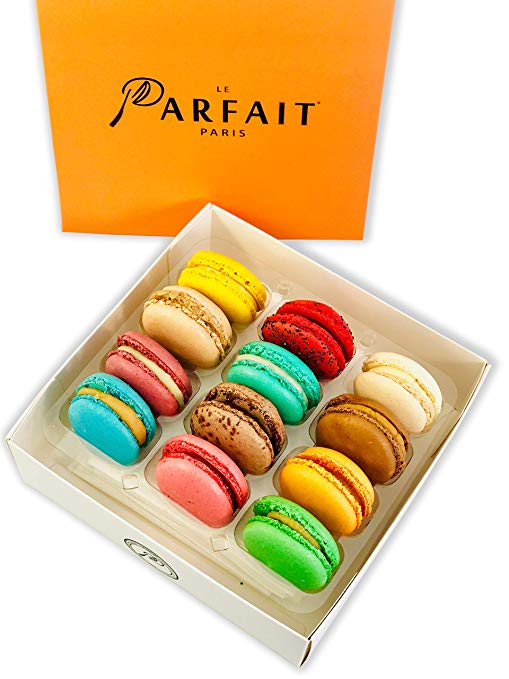 Macaron Variety Box by Award Winning French Bakery Le Parfait Paris. Includes 12 Flavors, All ...
