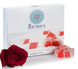 Marmara Authentic Turkish Delight with Rose /Sweet Confectionery Gourmet Gift Box Candy Dessert,Net Wt. 4.4 ounces